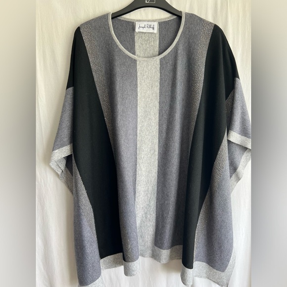 Joseph Ribkoff Cape Sweater with embellishment. - Picture 4 of 6